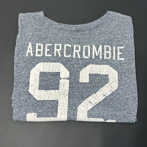 Abercrombie & Fitch Graphic Tee M | Distressed Soft Blue Vintage Style - Picture 4 of 4